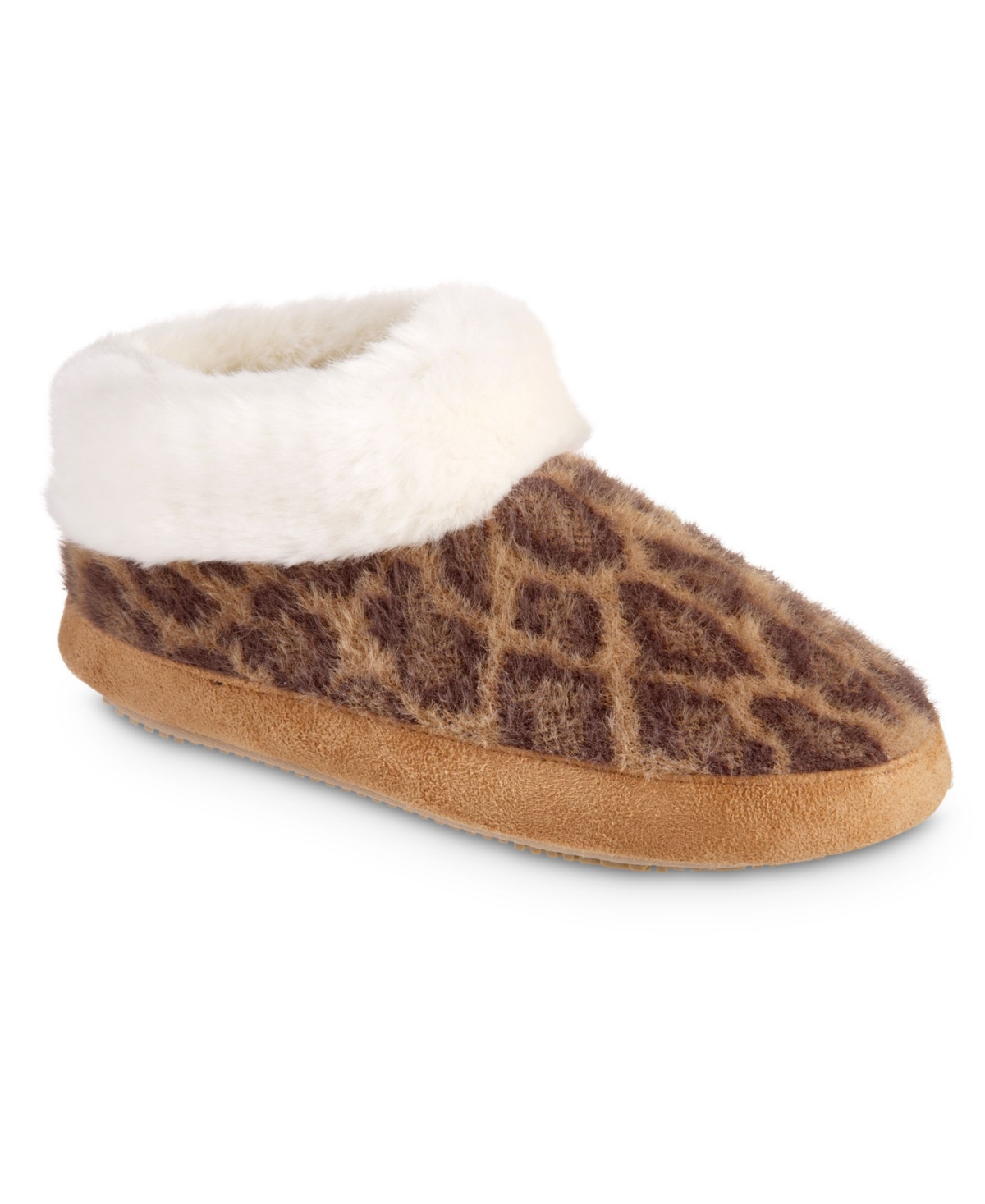 Shop Isotoner Signature Women's Memory Foam Cheetah Comfort Boot Slippers In Sandtrap