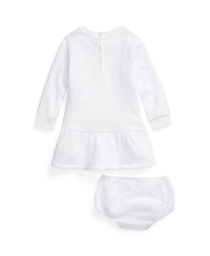 Polo Ralph Lauren Baby Girls Logo Fleece Dress and Bloomer, 2 Piece Set