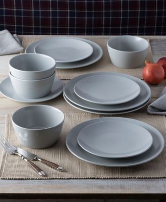 Colorscapes Swirl Coupe 12 Piece Dinnerware Set, Service For 4