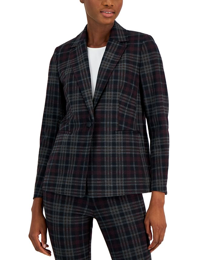 Anne klein plaid hotsell blazer