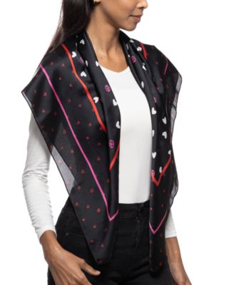 Giani Bernini - Women's Scribble Hearts Square Scarf