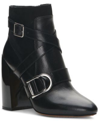Vince Camuto - Women's Erillie Buckled Block-Heel Booties