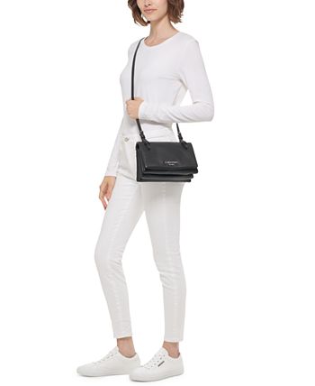 Calvin Klein Women’s Penny Flap Adjustable Crossbody Bag & Reviews ...
