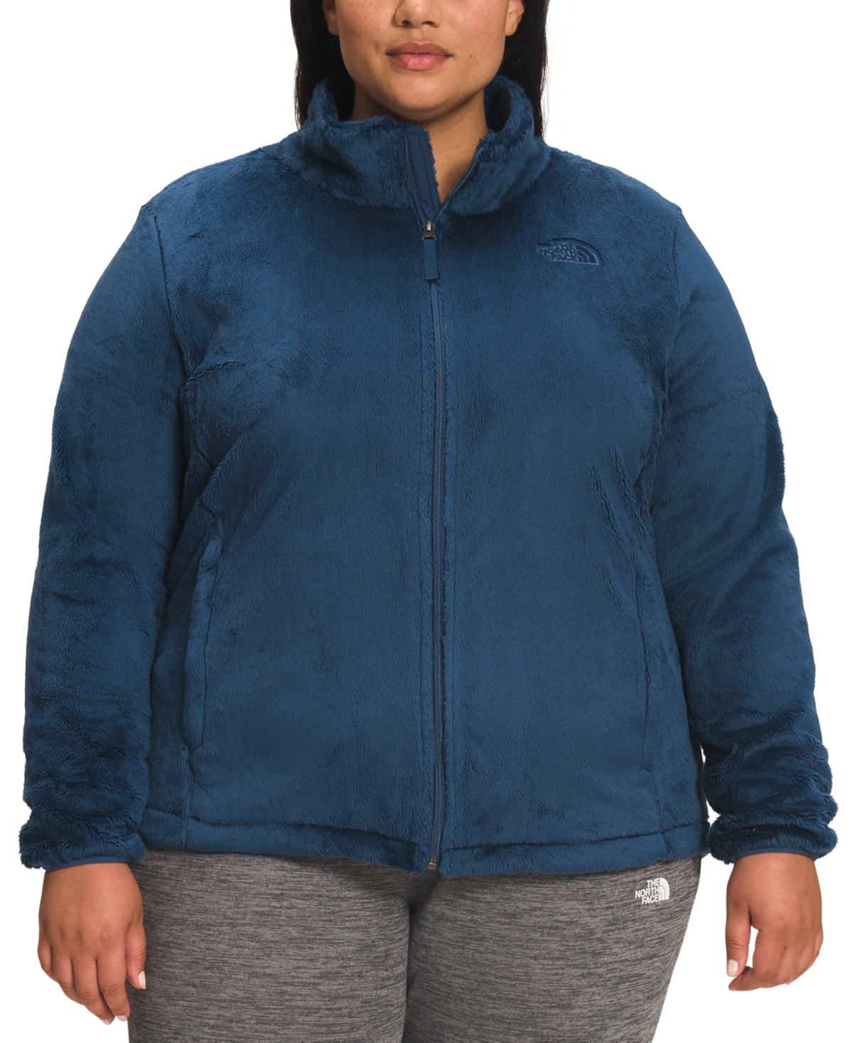 The North Face Plus Size Osito Fleece Zip-front Jacket In Shady Blue
