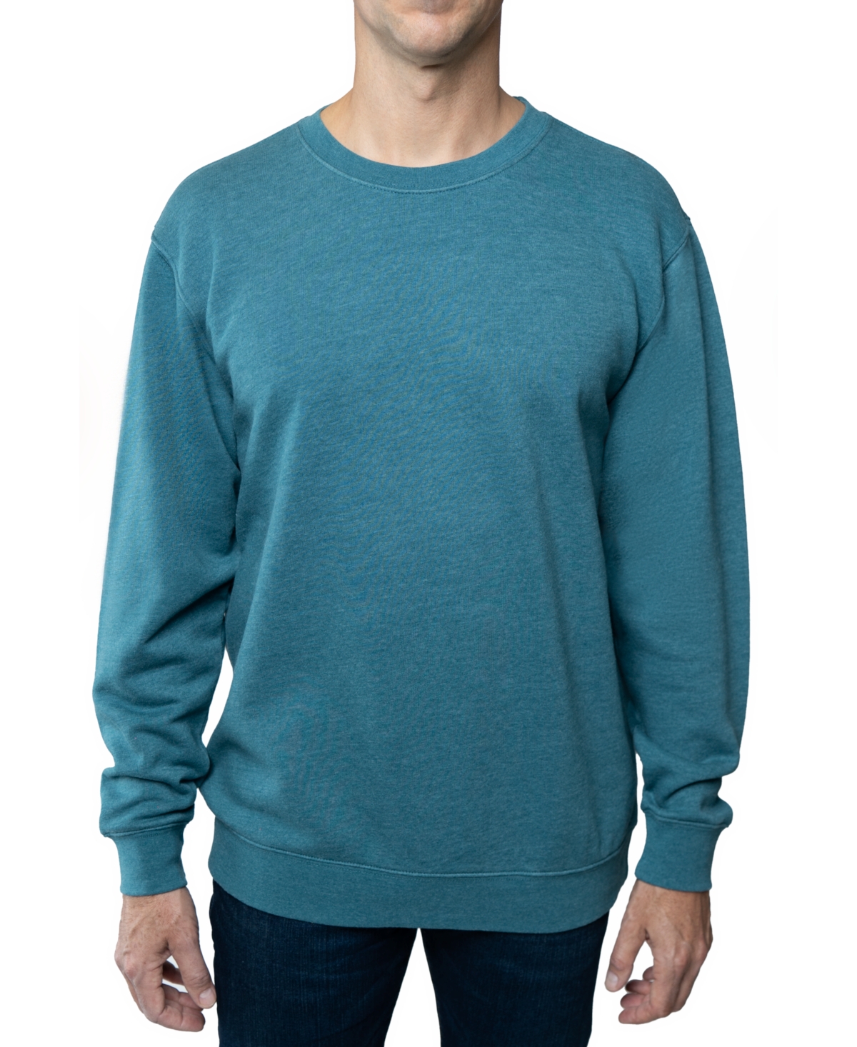 Lazer Men's Crewneck Burnout Fleece Knit Sweatshirt
