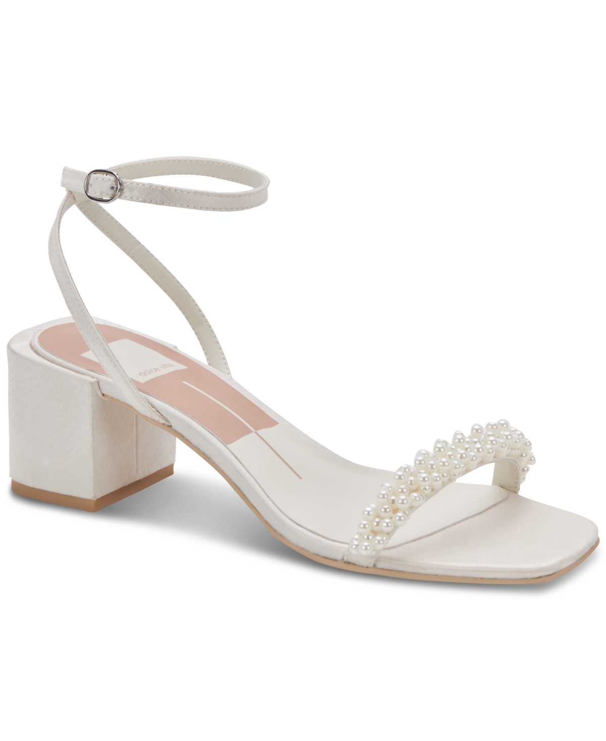 Shop Dolce Vita Women's Zalima Embellished Block-heel Sandals In Vanilla Pearls