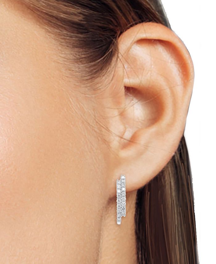 Forever Grown Diamonds LabCreated Diamond Asymmetric Two Row Hoop