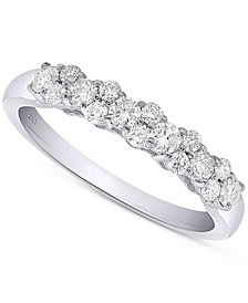 Lab-Created Diamond Cluster Band (1/2 ct. t.w.) in Sterling Silver