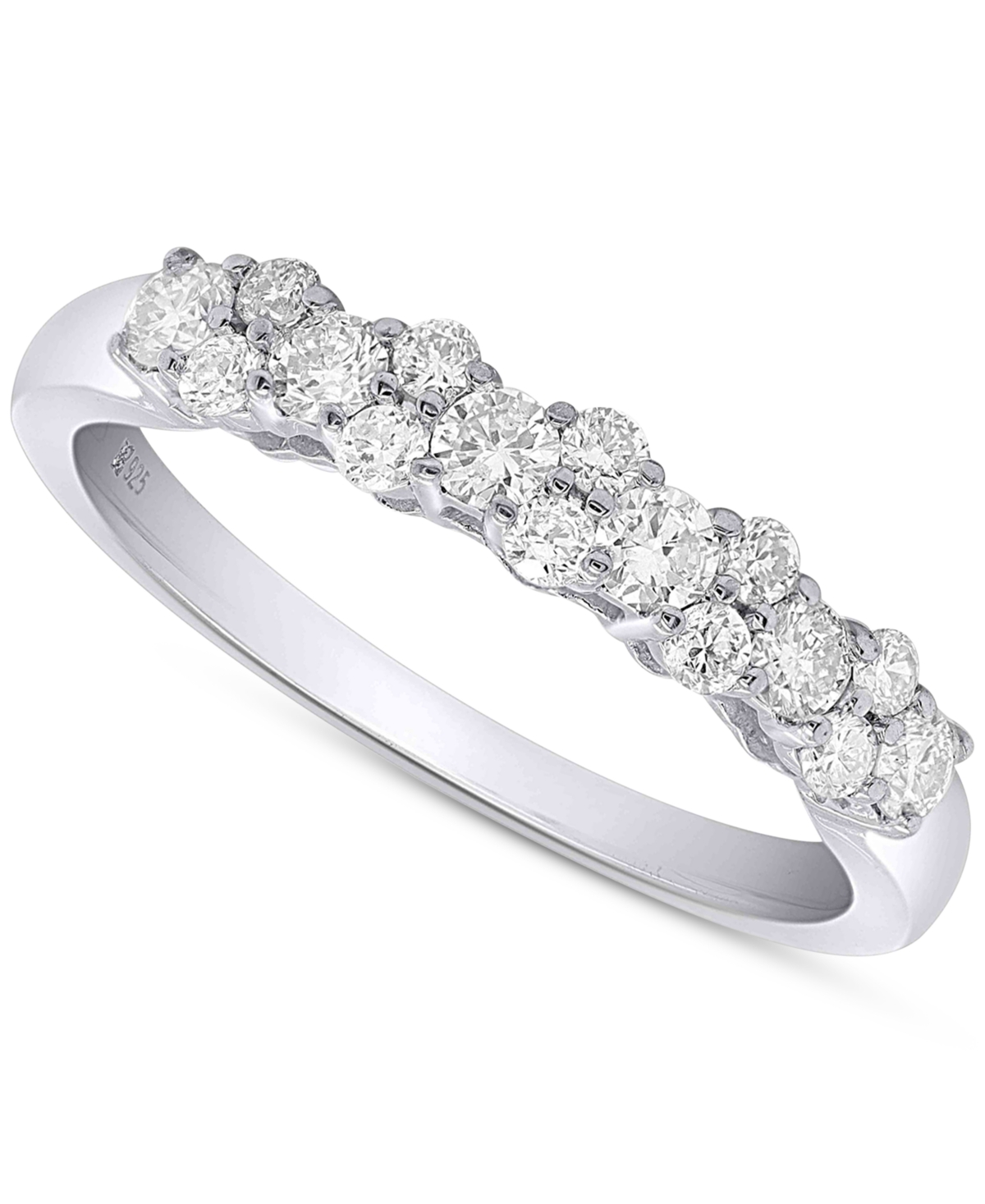 Lab-Created Diamond Cluster Band (1/2 ct. t.w.) in Sterling Silver - Sterling Silver