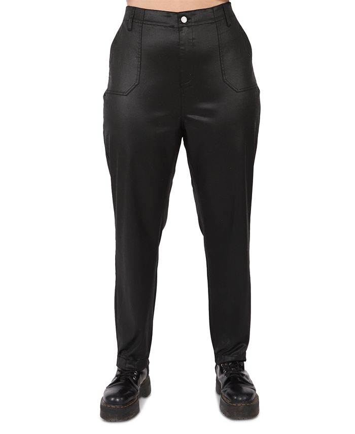 Black Tape Trendy Plus Size Coated Jogger Pants Macy's