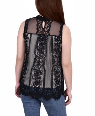 Mock-Neck Lace Top