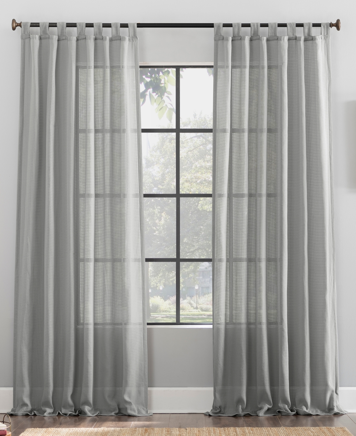 Archaeo Waffle Weave Tab Top Curtain, 50 x 84
