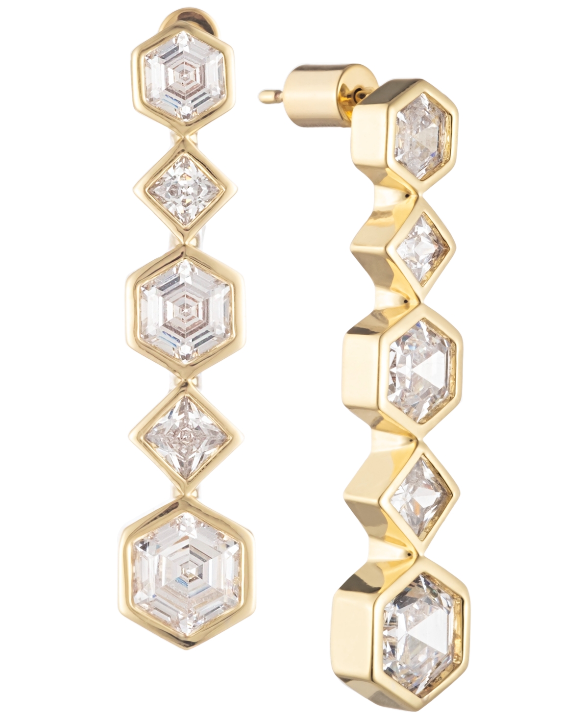 Shop Bonheur Jewelry Milou Statement Crystal Drop Earrings In Karat Gold Plated Brass