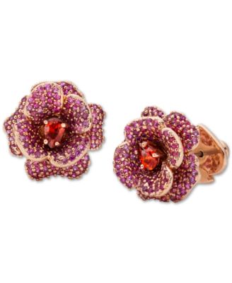 kate spade new york - Gold-Tone Pav&eacute; Crystal Rose Stud Earrings