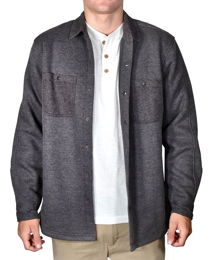 Vintage 1946 Men's Spread-Collar Ribbed Fleece-Lined Shirt-Jacket - Macy's