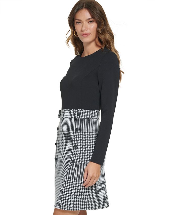 Scuba Crepe One-Shoulder Sheath Dress