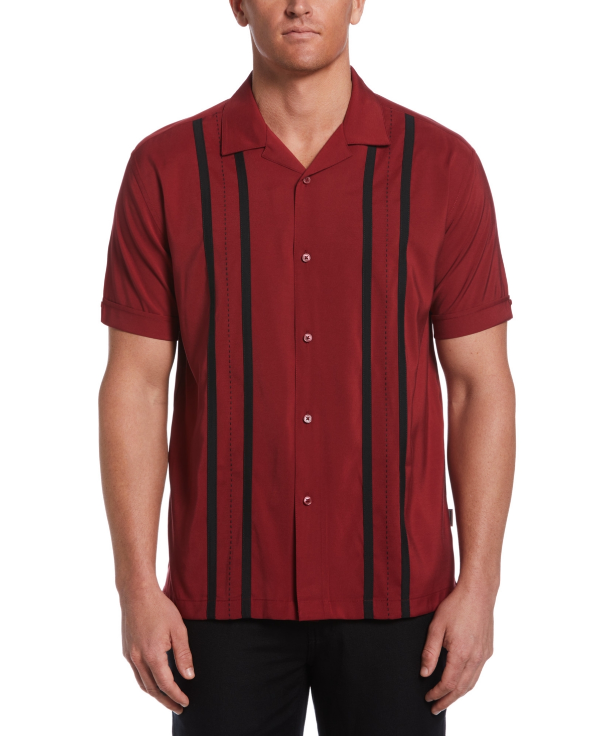 Cubavera Men's Contrasting Panel Short-Sleeve Shirt