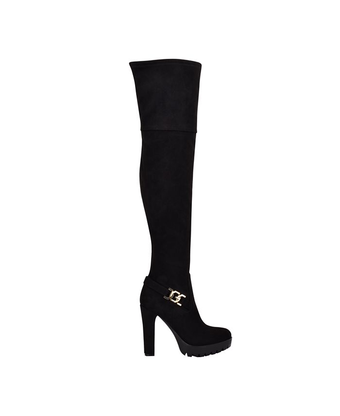 GUESS Women's Tailia Lug Platform Over The Knee Boots Macy's