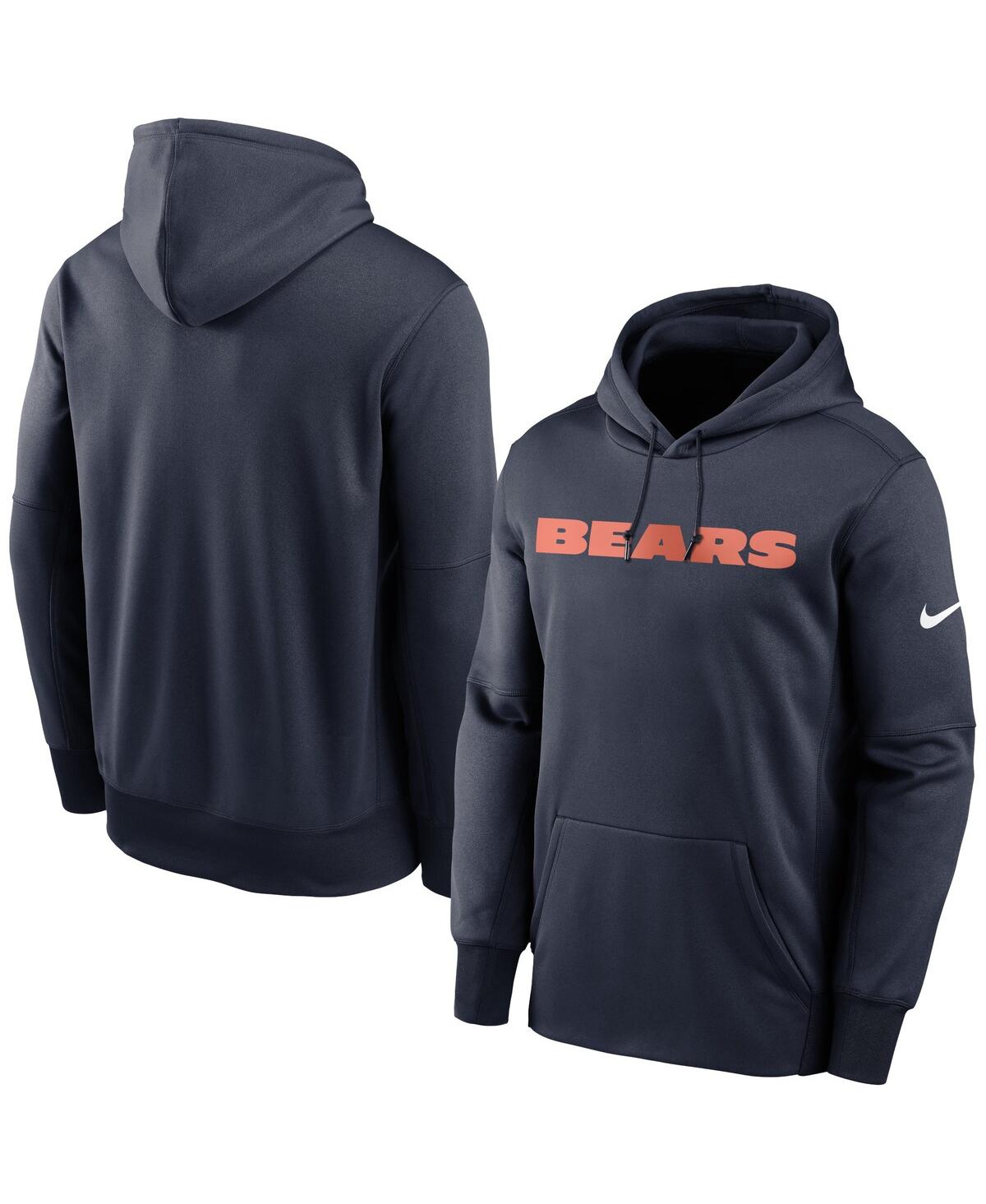 Shop Nike Men's  Navy Chicago Bears Fan Gear Wordmark Performance Pullover Hoodie