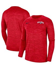 Men's Red Georgia Bulldogs 2022 Sideline Game Day Velocity Performance Long Sleeve T-shirt