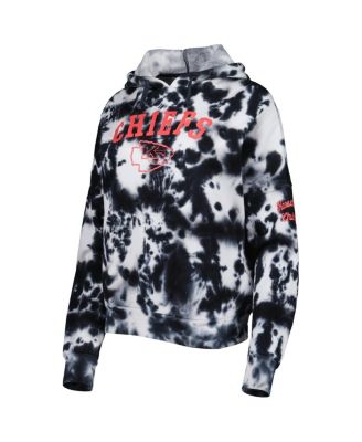 Women's Black Kansas City Chiefs Cloud Dye Fleece Pullover Hoodie
