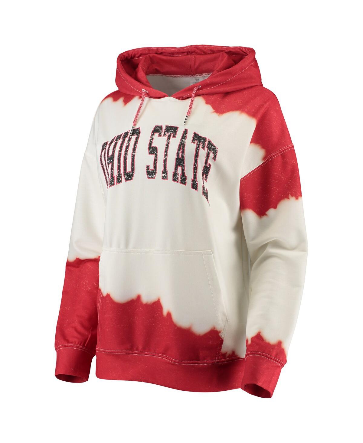 Women's Gameday Couture Scarlet Ohio State Buckeyes For the Fun Double Dip-Dyed Pullover Hoodie - Scarlet