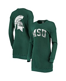 Women's Green Michigan State Spartans 2-Hit Sweatshirt Dress
