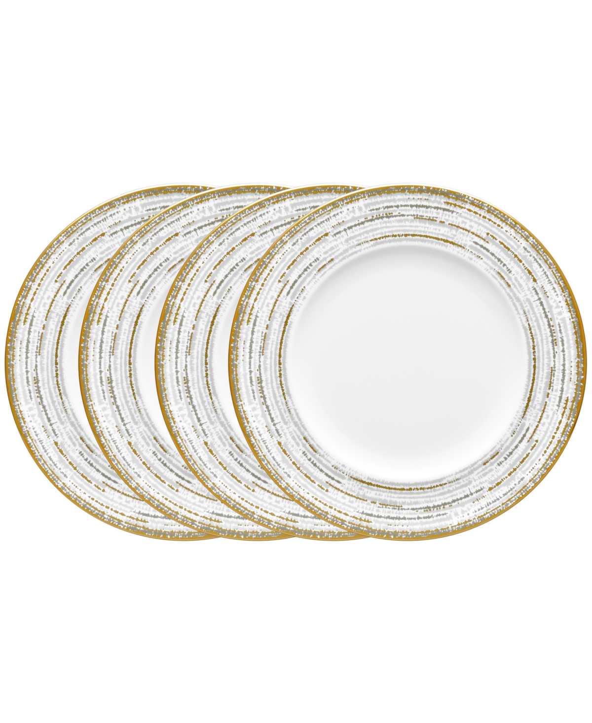 Noritake Haku Set Of 4 Accent Plates, Service For 4 In White