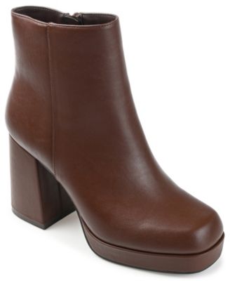 Journee Collection Women's Mollie Platform Block Heel Booties