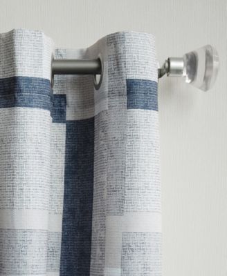 Valerie Blockade Geometric Blocks Semi-Sheer Grommet Curtain Panel