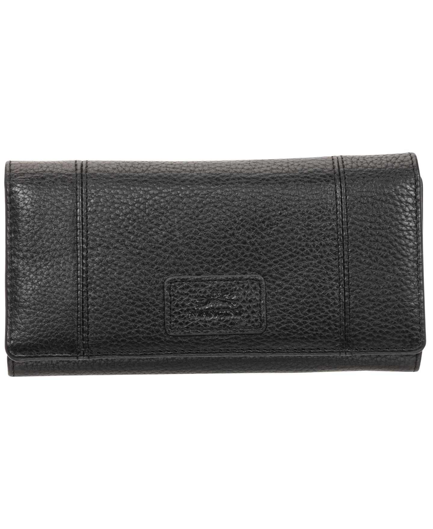 Женский трёхсложный кошелёк Mancini Pebbled Collection с защитой RFID, цвет: Чёрный — фото 1