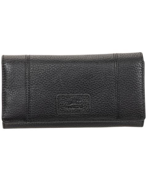 Mancini Pebbled Collection RFID Secure Trifold Wing Wallet