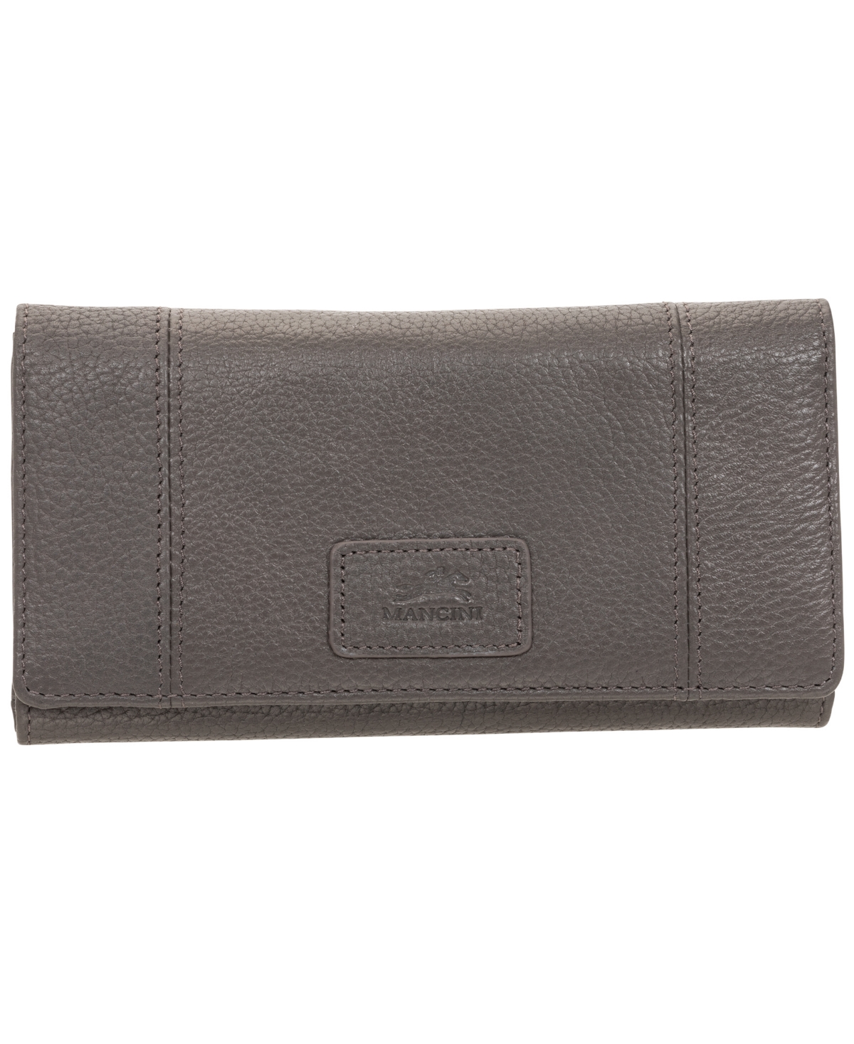 Mancini Women's Pebbled Collection Rfid Secure Trifold Wing Wallet