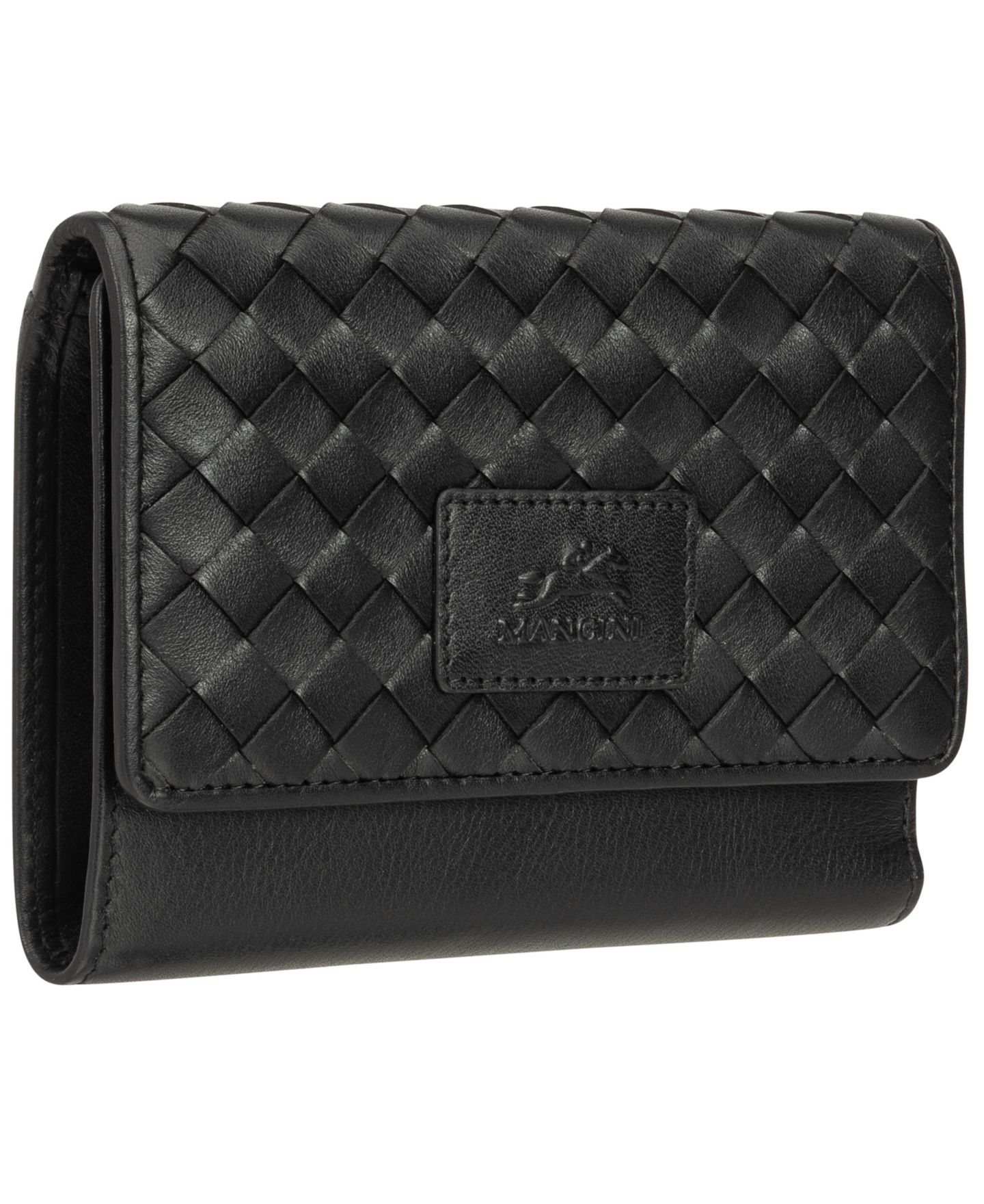 Женский кошелёк Mancini Basket Weave Collection RFID Secure Mini Clutch Wallet, цвет: Чёрный — фото 2