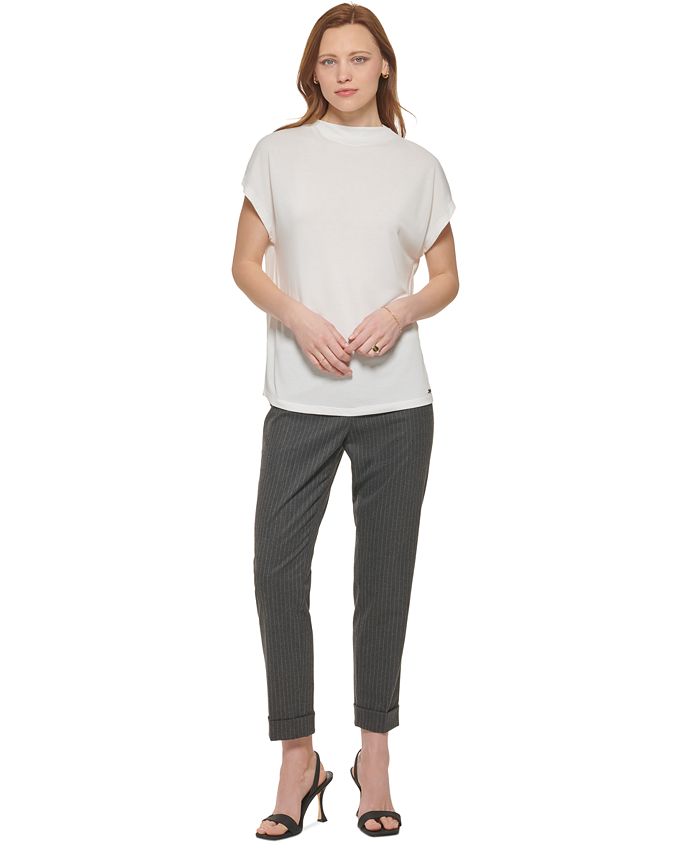 Calvin Klein Women's Cap Sleeve Mock Neck Top Macy's