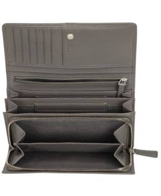 Women's Basket Weave Collection RFID Secure Clutch Wallet