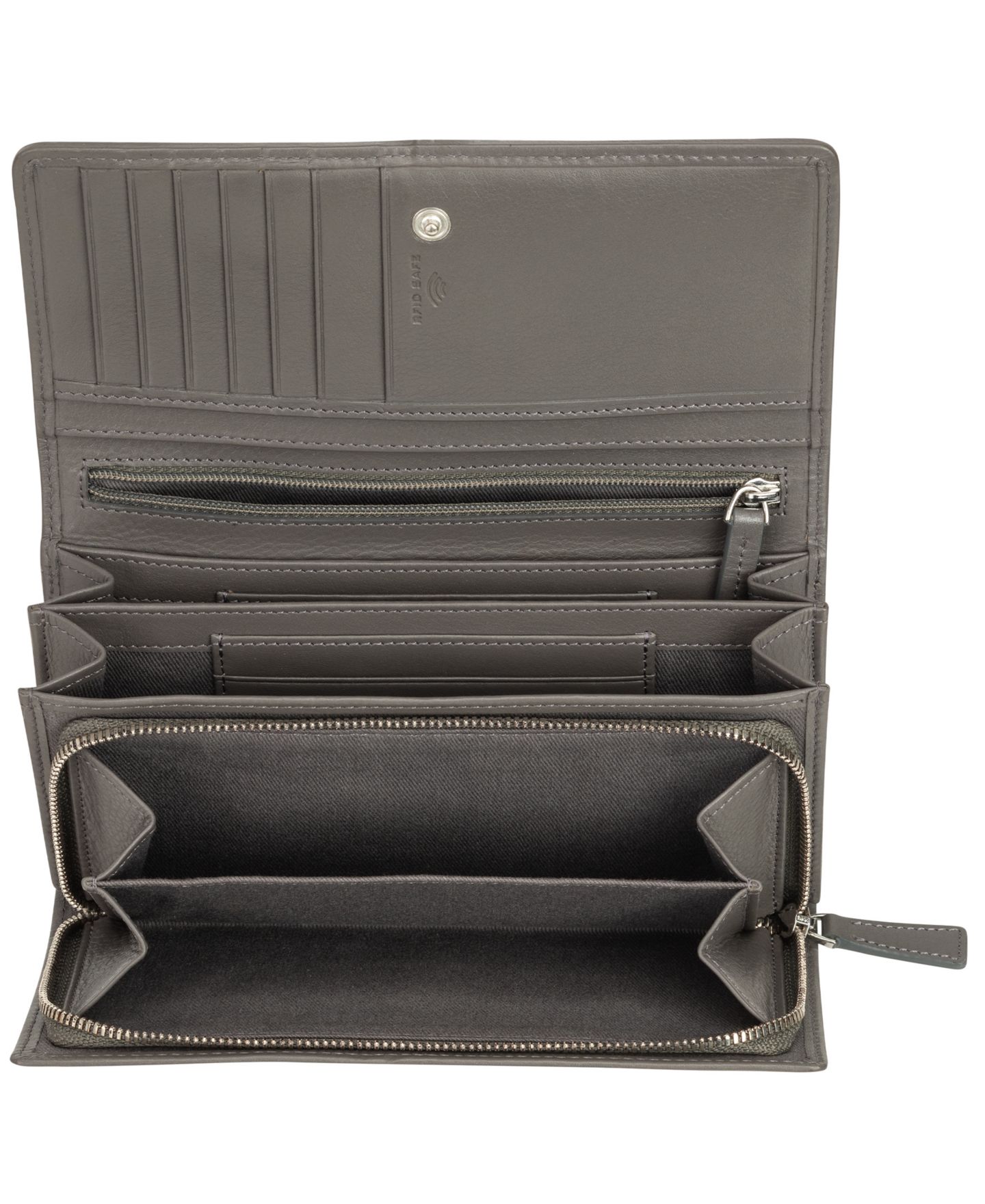 Женский кошелёк-клатч Mancini Basket Weave с RFID-защитой, цвет: Серый — фото 4