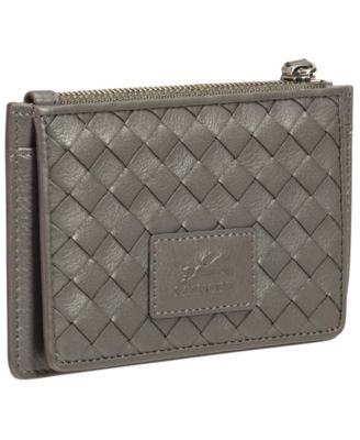 Women's Basket Weave Collection RFID Secure Card Case and Coin Pocket