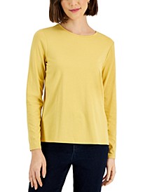 Women's Long-Sleeve Crewneck T-Shirt, Created for Macy's