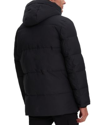 NOIZE Men's Mid-Length Hooded Puffer Parka Jacket