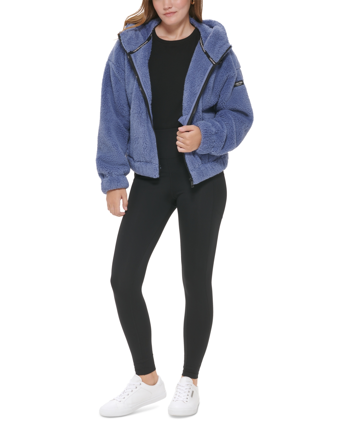 Calvin Klein Performance Hooded Sherpa Jacket In Dusk | ModeSens