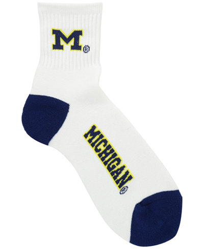 For Bare Feet Michigan Wolverines Ankle White 501 Socks