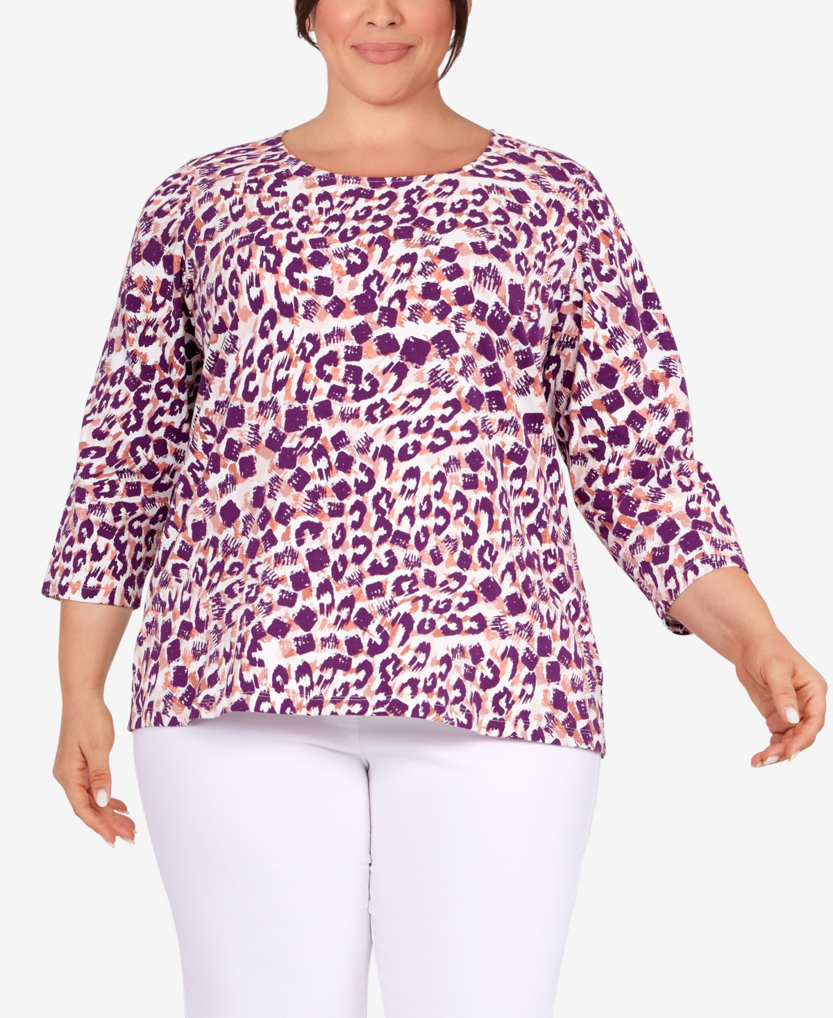 Hearts Of Palm Plus Size Printed Essentials Jersey Top