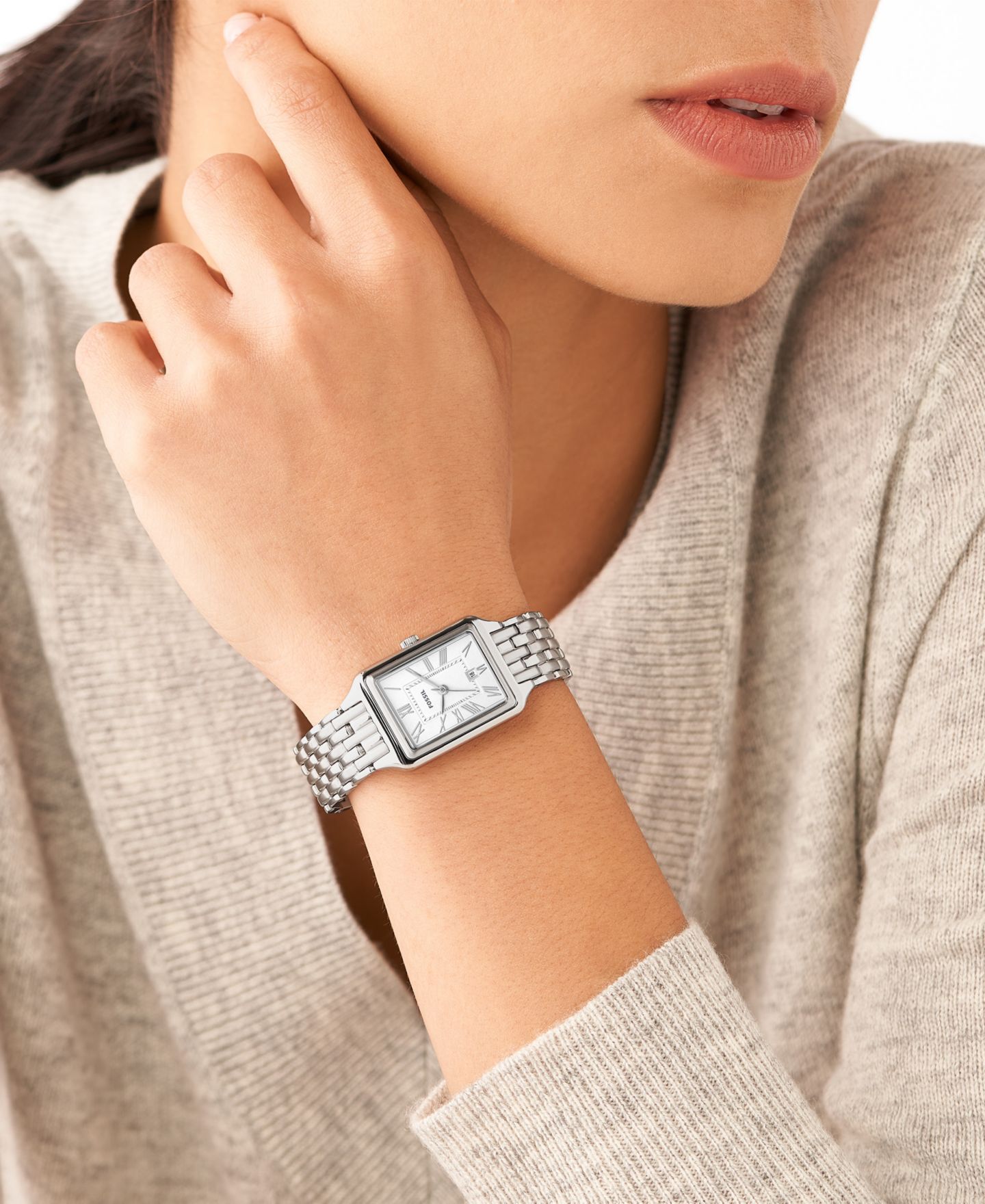 Женские часы Fossil Raquel Silver-Tone Stainless Steel Bracelet Watch, 23mm — фото 5