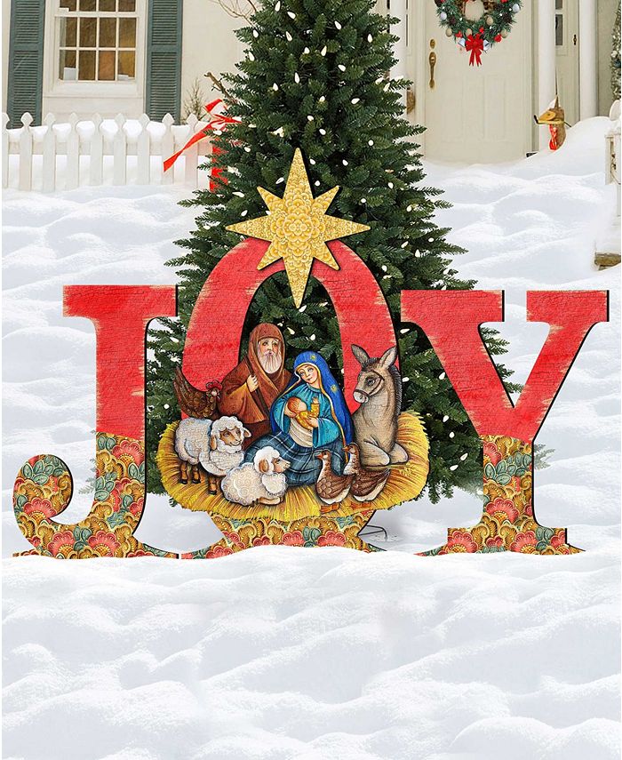 Designocracy Joy Outdoor Nativity, Set of 3 Macy's