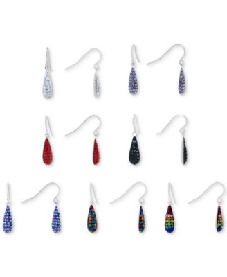 Crystal Pave Teardrop Earring Collection In Sterling Silver Created For Macys