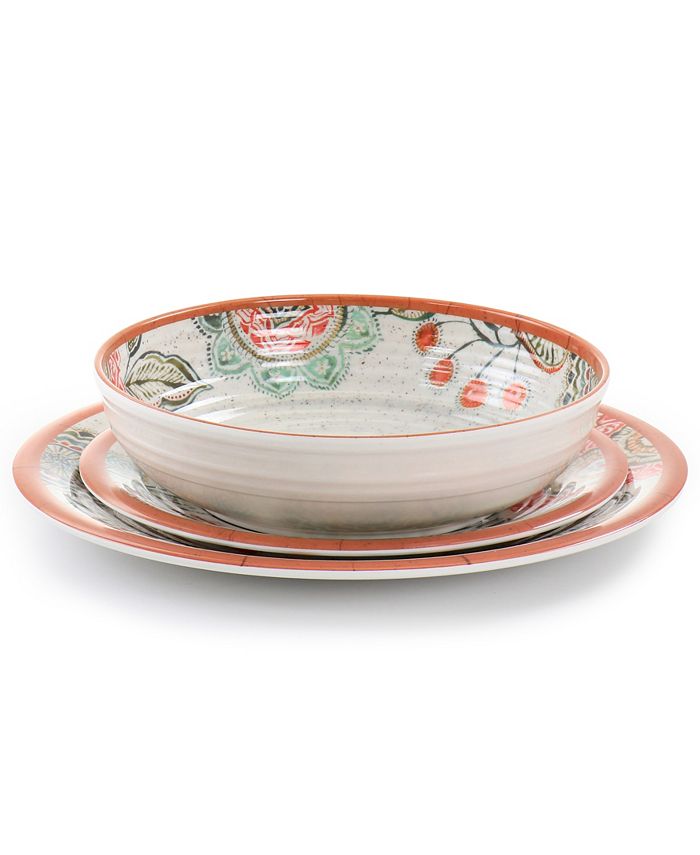 Elama Mandala Fabiana 12 Piece Melamine Dinnerware Set, Service for 4