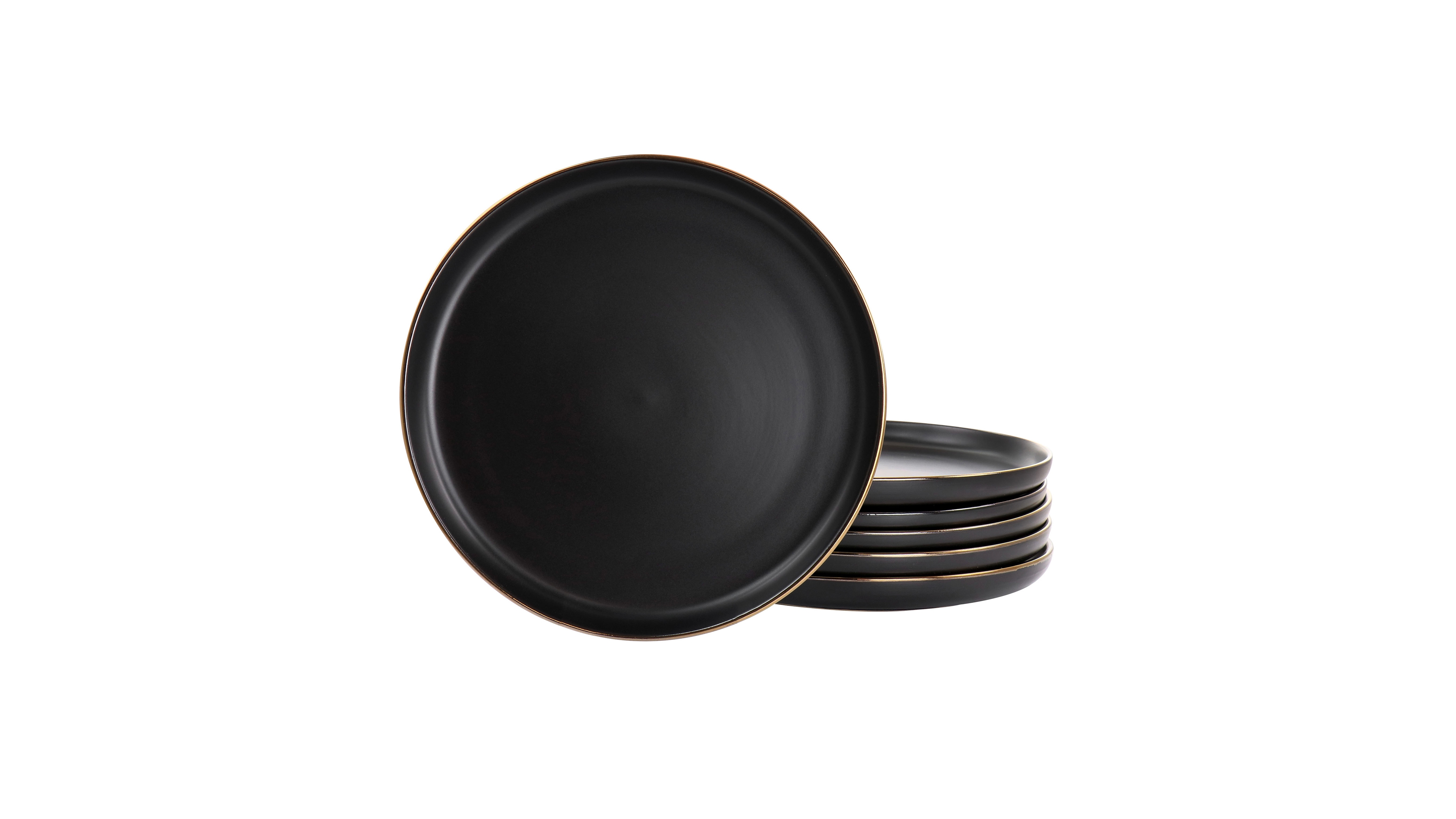 Elama Mateo Gold-Tone Dinner Plates, Set of 6
