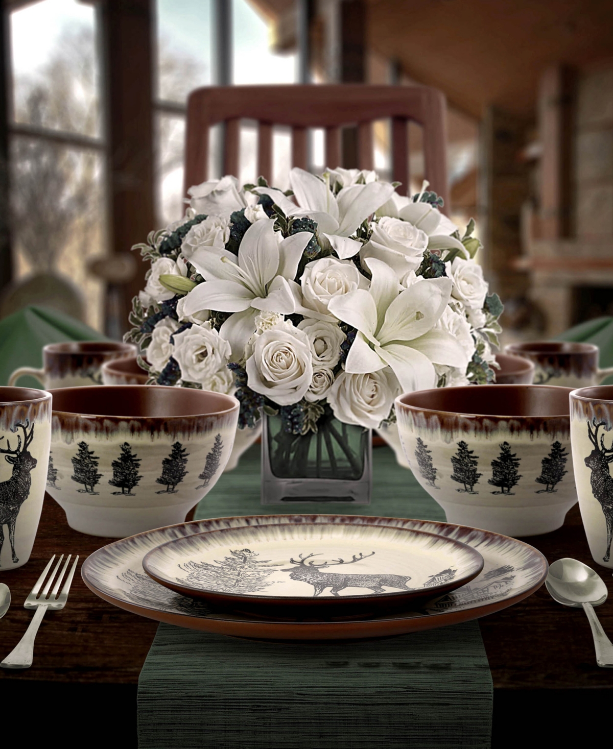 Elama Wild Nature 16 Pc. Dinnerware, Service for 4