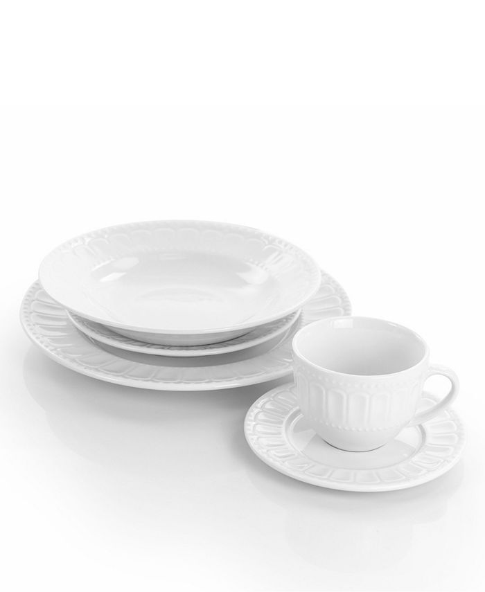 Elama Country Kitchen Solid 20 Piece Porcelain Dinnerware Set, Service